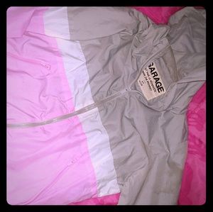 Gray pink and white windbreaker